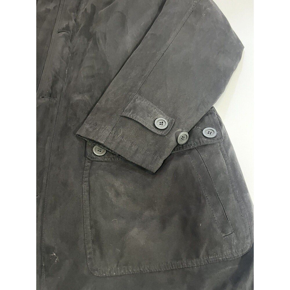 London Fog Men’s Black Zip Coat XL Reg w/ Removable Liner & Nubuck Collar - Picture 11 of 16
